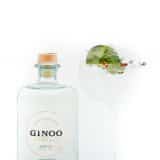 Ginoo alcoholvrije gin van Sterkstokers met glas