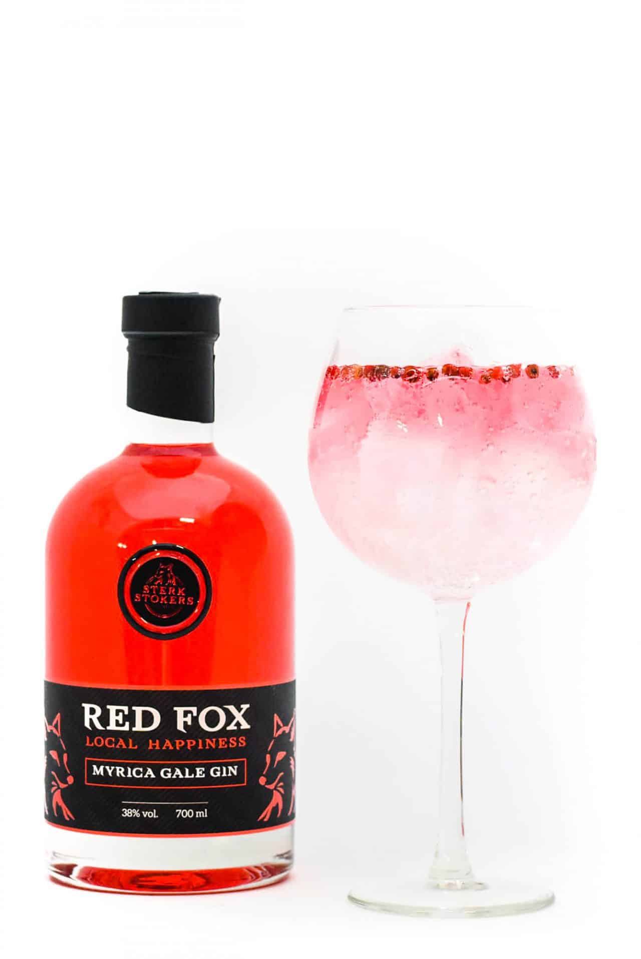 Red Fox Gin van Sterkstokers met Glas